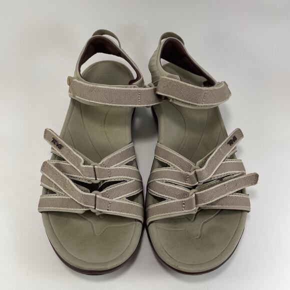 Teva Tirra Hiking Outdoor Active Sandals Womens Size 8 Shoes Strappy Khaki Cream - Picture 9 of 9